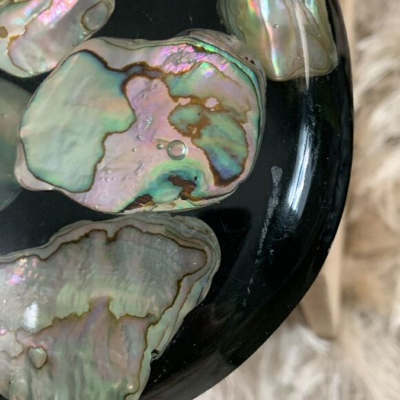 Vintage Abalone And Lucite Shell Trivet Hotplate Made By Wondermold Ind. - Picture 9 of 17